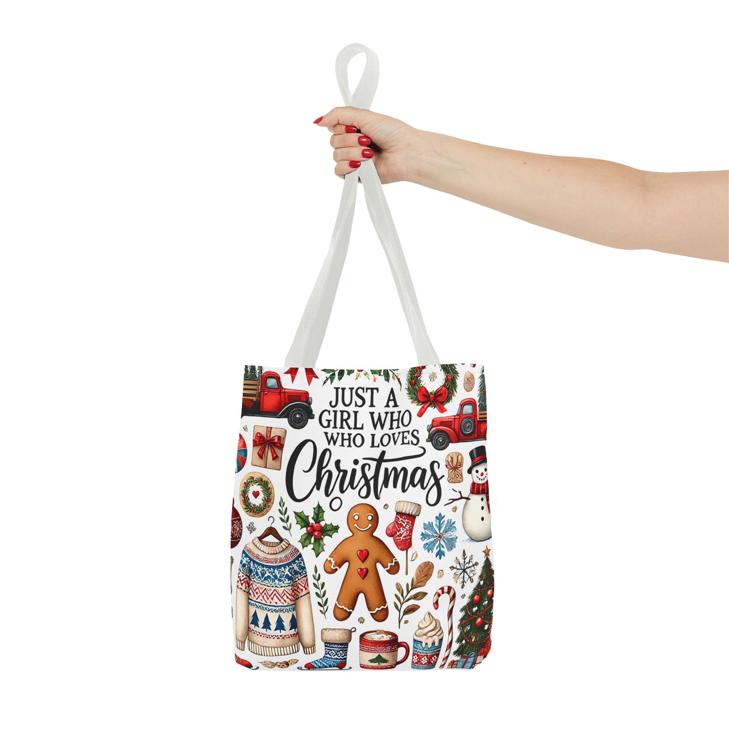 "Just a Girl Who Loves Christmas"  Christmas Tote Bag | Festive Holiday Gift & Shopping Bag, Gift For Her, Just A Girl