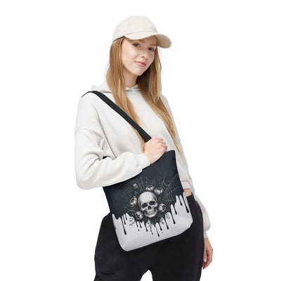 Gothic Skull Tote Bag, Halloween Gift, Gothic Decor, Edgy Fashion, Reusable Shopping Bag