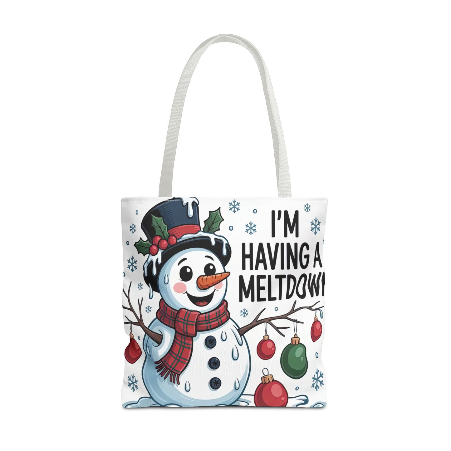 "I’m Having a Meltdown" Snowman Christmas Tote Bag | Festive Holiday Gift & Shopping Bag