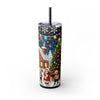 Snowman & Carolers Christmas 20oz Skinny Tumbler with Straw | Holiday Tumbler Gift For Everyone