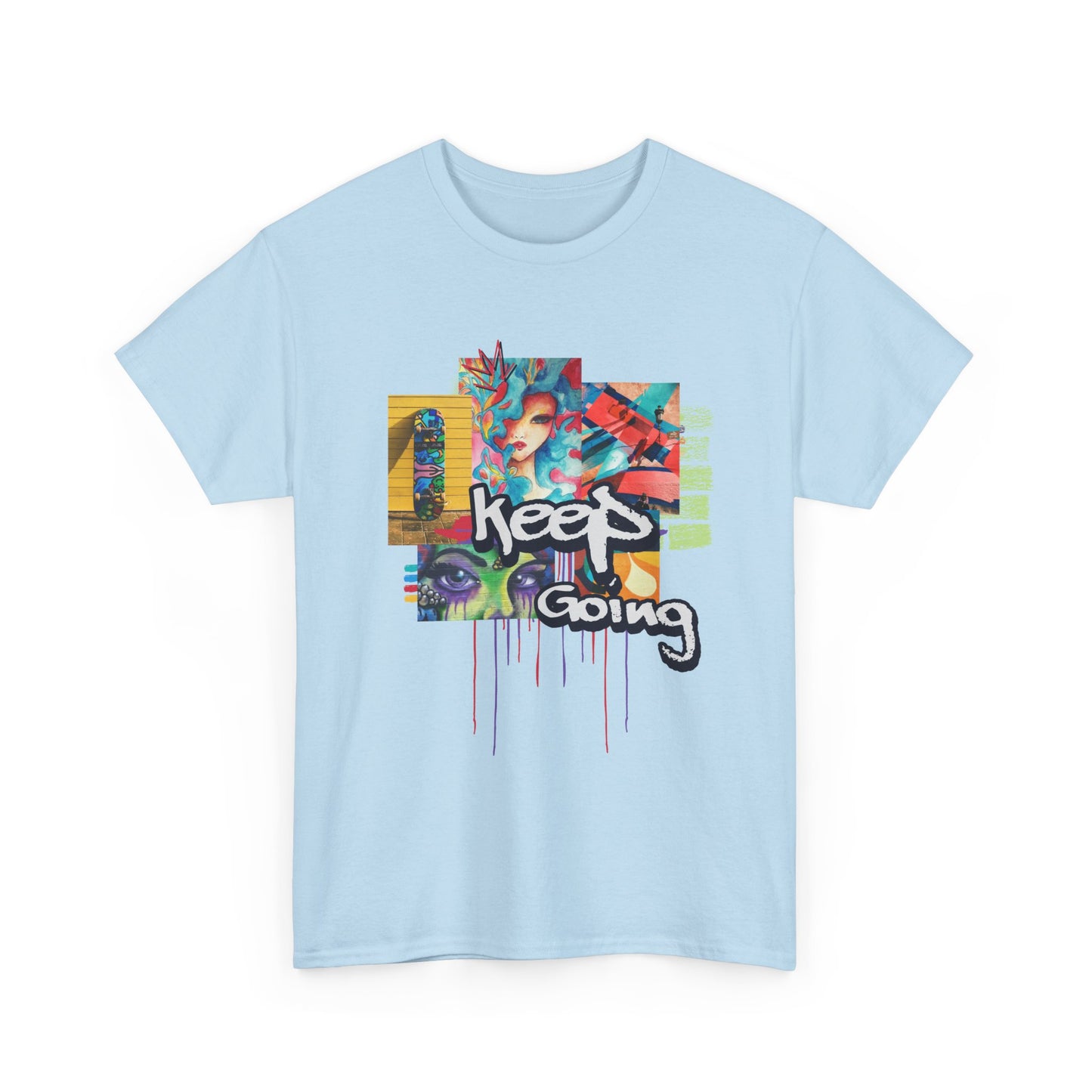 "Keep Going" Streetwear Art Collage Unisex Tee | Streetwear T-Shirt, Urban Clothing