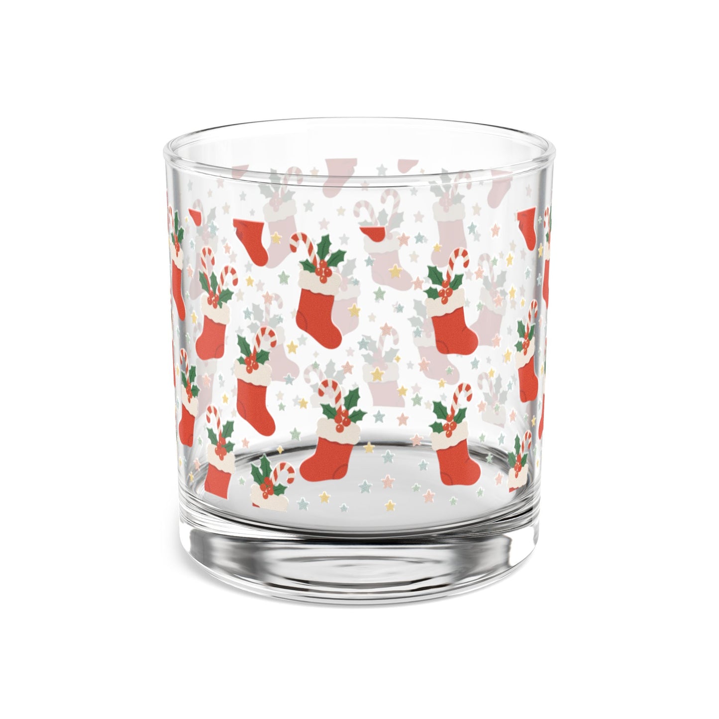 Christmas Stocking 10oz Rocks Glass | Holiday Cheer Drinkware