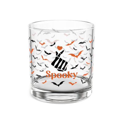 Spooky Halloween Rocks Glass, Spooky Drinkware for Parties, Bat Design, Perfect Gift for Fall Celebrations, 10oz Glass
