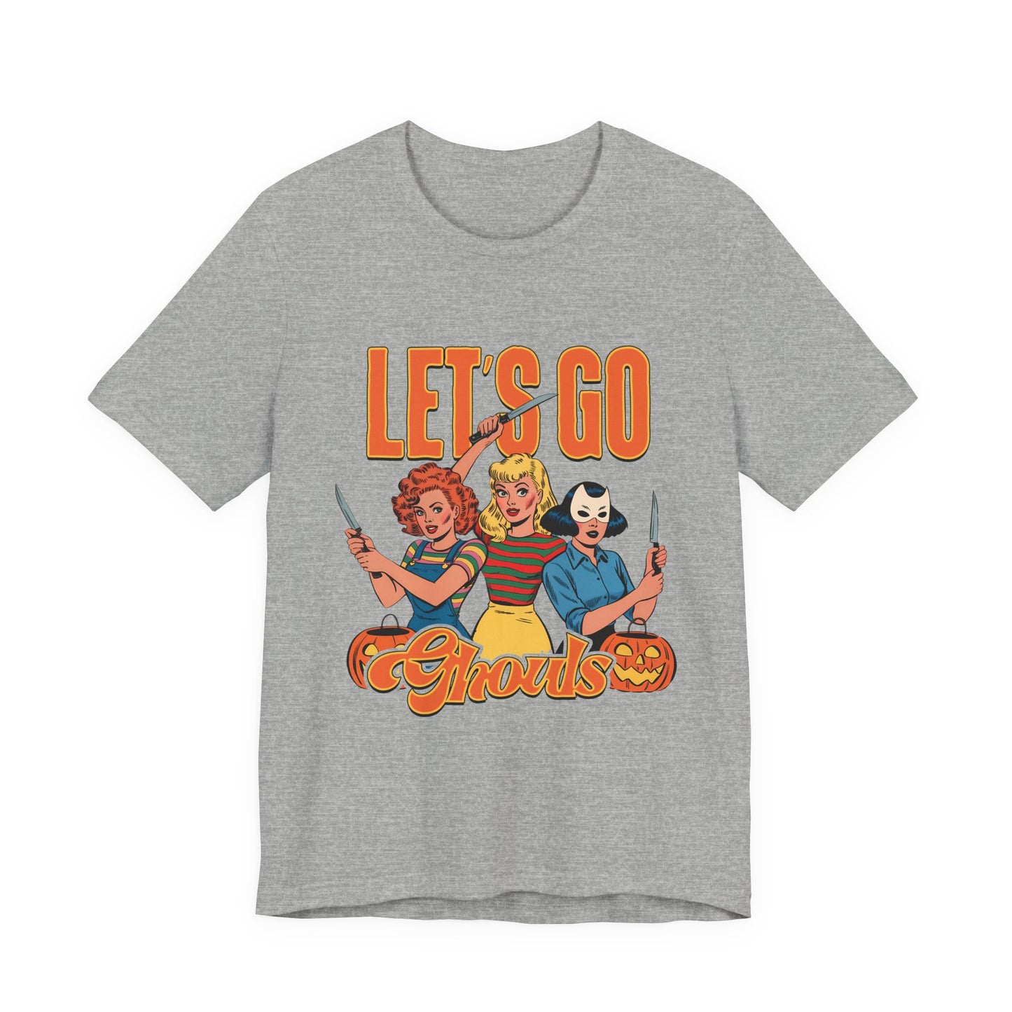 Let's Go Ghouls Halloween Graphic Tee, Unisex Jersey Short Sleeve T-Shirt, Let’s Go Ghouls, Spooky Shirt, Autumn Apparel, Costume Party Top