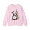 Snowman Christmas Tree Unisex Crewneck Sweatshirt | Cozy Christmas Holiday Graphic Pullover