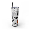 Spooky Halloween 20oz Tumbler With Straw, Ghosts and Pumpkins, Trick or Treat Mug, Fall Party Drinkware, Cute Halloween Accessory
