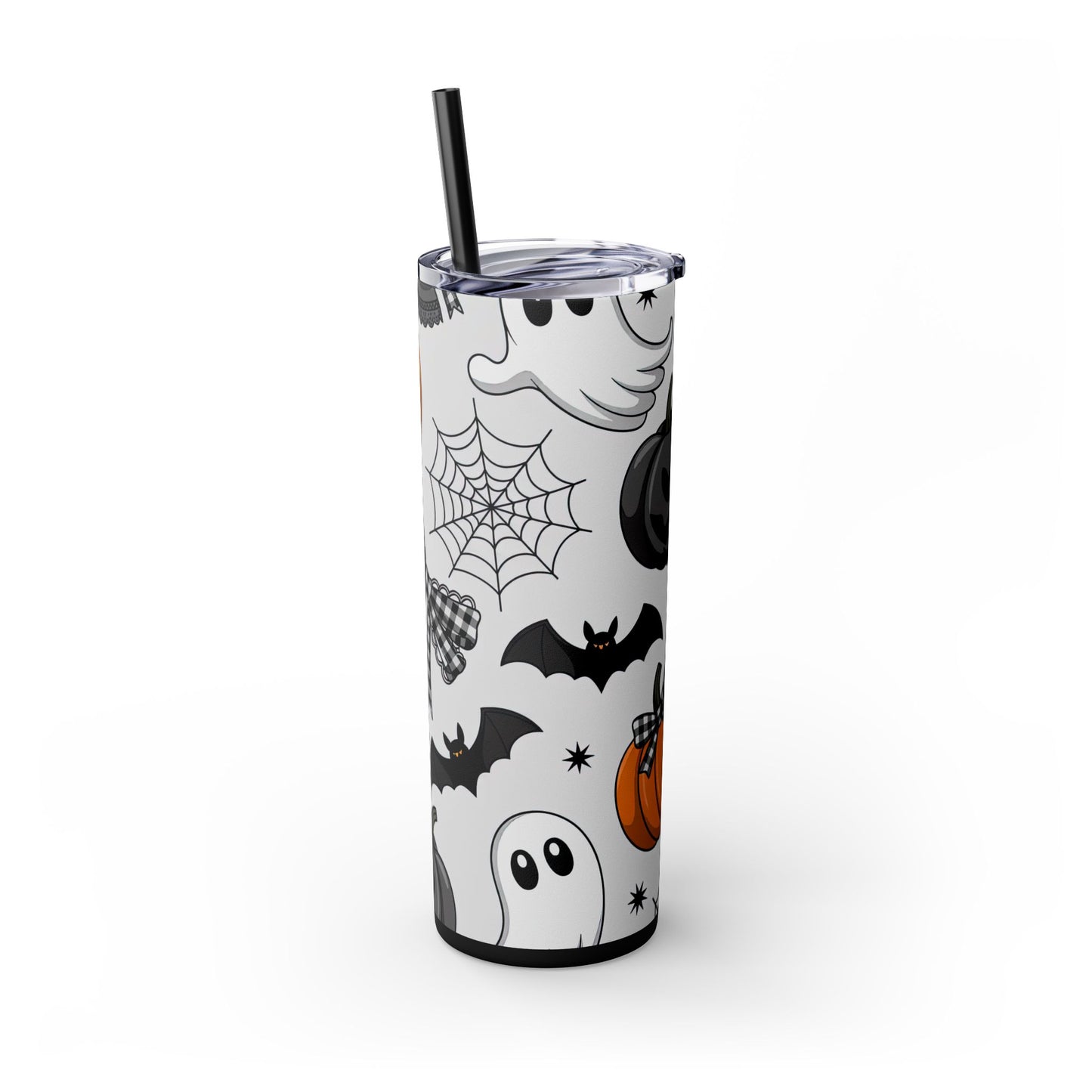 Spooky Halloween 20oz Tumbler With Straw, Ghosts and Pumpkins, Trick or Treat Mug, Fall Party Drinkware, Cute Halloween Accessory