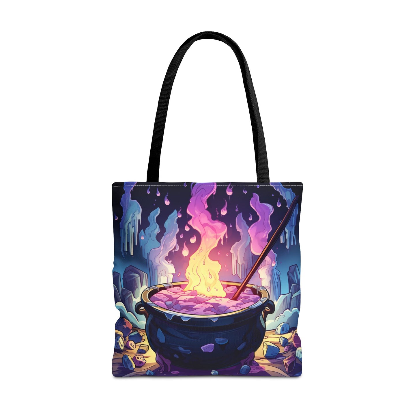 Mystical Cauldron Tote Bag | Witchcraft Tote | Large Reusable Bag | Gift for Witches | Halloween Accessory | Artsy Grocery Bag | AOP Design