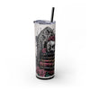 Gothic Dark Fantasy Romance Lover 20oz Skinny Tumbler With Straw, BookTok Girly Skull Design, Perfect Gift for Readers, Halloween Decor
