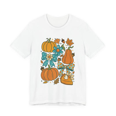 Autumn Vibes Short Sleeve Graphic Tee | Unisex Short Sleeve T-Shirt, Fall T-Shirt, Pumpkin Graphic Tee, Harvest Shirt, Thanksgiving Apparel, Seasonal Wear
