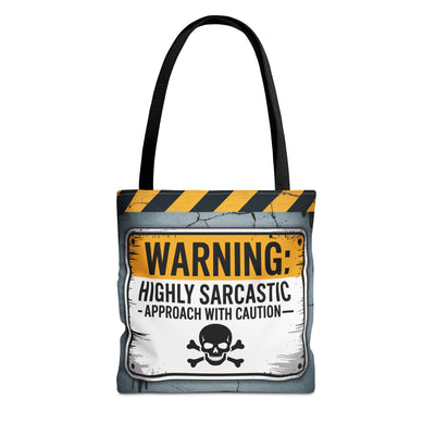 Sarcastic Warning Tote Bag - Humorous Gift for Friends, Ideal for Shopping, Beach, Library, or Daily Use