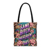 "Same Bitch Different Day" Floral Tote Bag, Perfect for Every Occasion, Trendy Shopping Tote, Gift for Friends, Fashion Shoulder Bag