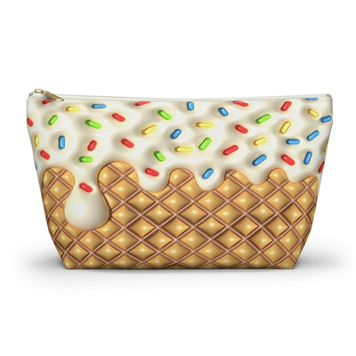 Ice Cream Cone Accessory Pouch, Fun Makeup Bag, Cute Storage for Travel, Perfect Gift for Ice Cream Lovers, Birthday Party Favor
