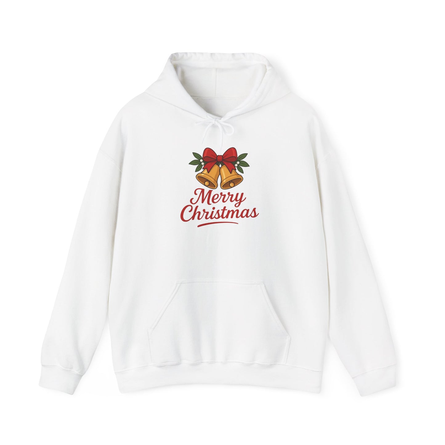 "Merry Christmas" Bells Hoodie | Christmas Festive Holiday Hooded Sweatshirt