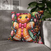 Gingerbread Girl Holiday Christmas Pillowcase | Holiday Decorative Throw Pillow Cover COVER ONLY