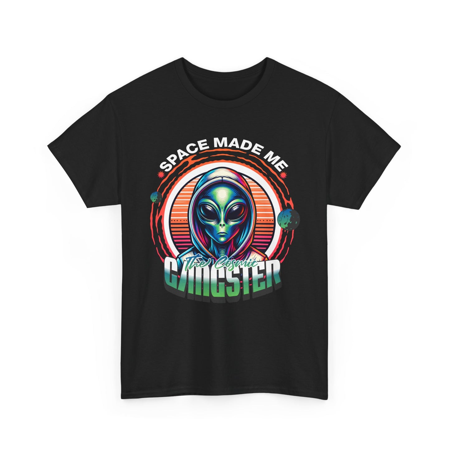 Alien Gangster Tee | "Space Made Me Gangster" Retro UFO Graphic Sci‑Fi T-Shirt