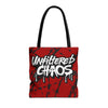 Unfiltered Chaos Red Barbed Wire Tote Bag | All Over Print Urban Grunge Streetwear Tote Bag