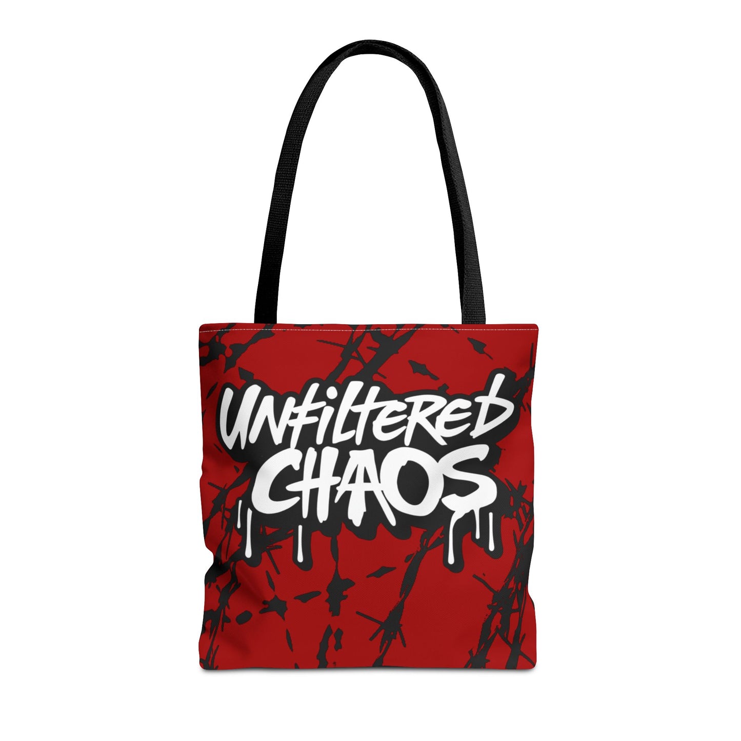 Unfiltered Chaos Red Barbed Wire Tote Bag | All Over Print Urban Grunge Streetwear Tote Bag