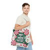 Candy Cane Christmas Tote Bag | Festive Holiday Gift & Shopping Bag