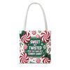 Candy Cane Christmas Tote Bag | Festive Holiday Gift & Shopping Bag