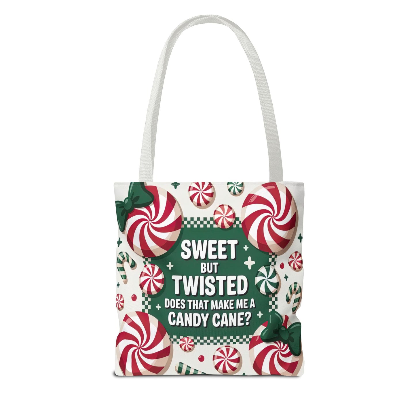 Candy Cane Christmas Tote Bag | Festive Holiday Gift & Shopping Bag