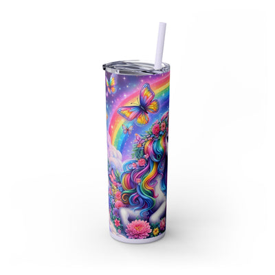 Magical Unicorn 20oz Skinny Tumbler With Straw - Reusable Drinkware for Kids & Adults, Birthday Gift, Rainbow Decor, Magical Decor