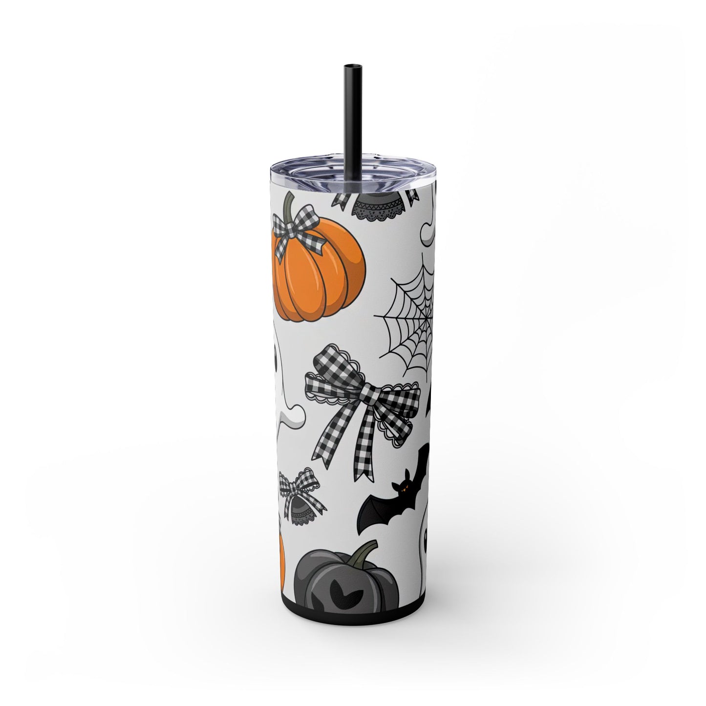 Spooky Halloween 20oz Tumbler With Straw, Ghosts and Pumpkins, Trick or Treat Mug, Fall Party Drinkware, Cute Halloween Accessory