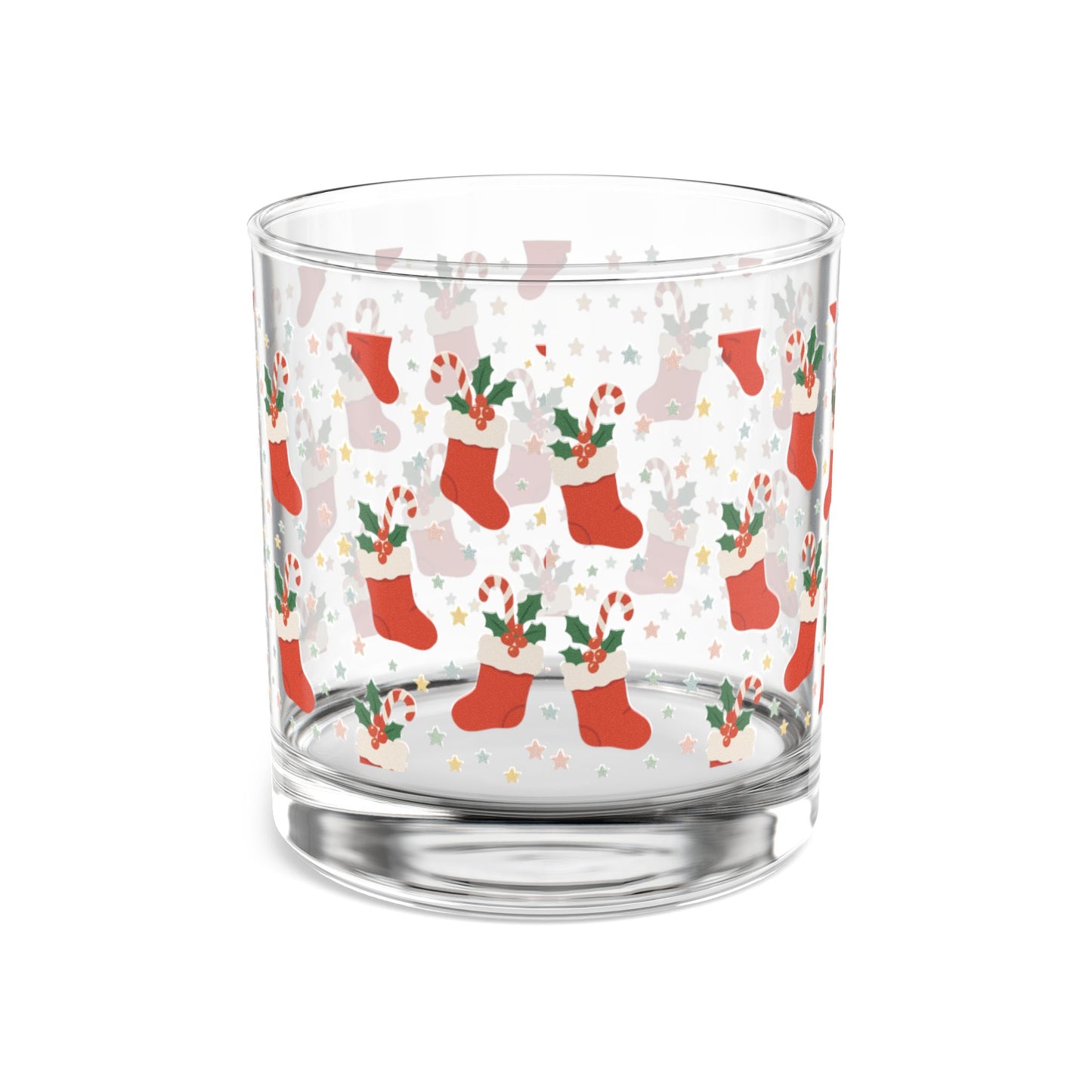 Christmas Stocking 10oz Rocks Glass | Holiday Cheer Drinkware