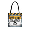 Sarcastic Warning Tote Bag - Humorous Gift for Friends, Ideal for Shopping, Beach, Library, or Daily Use