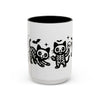 Halloween Cat Accent Coffee Mug, Cute Skeleton Cats Mug, Spooky Gifts, Black Cat Mug for Halloween, Witchy Home Decor