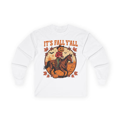 Fall Pumpkin Rider Long Sleeve Tee, Autumn T-Shirt, Halloween Apparel, Seasonal Fashion, Cozy Fall Top, Outdoor Fun Shirt