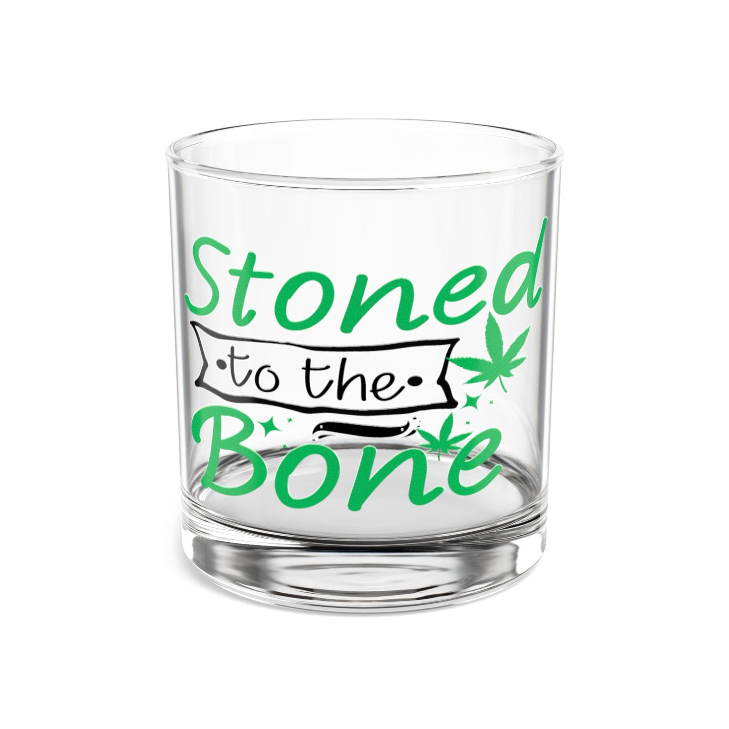 Stoned to the Bone 10oz Rocks Glass | Gift for Stoners, Unique Barware, 420 Celebration, Crossfaded Cocktail Glass