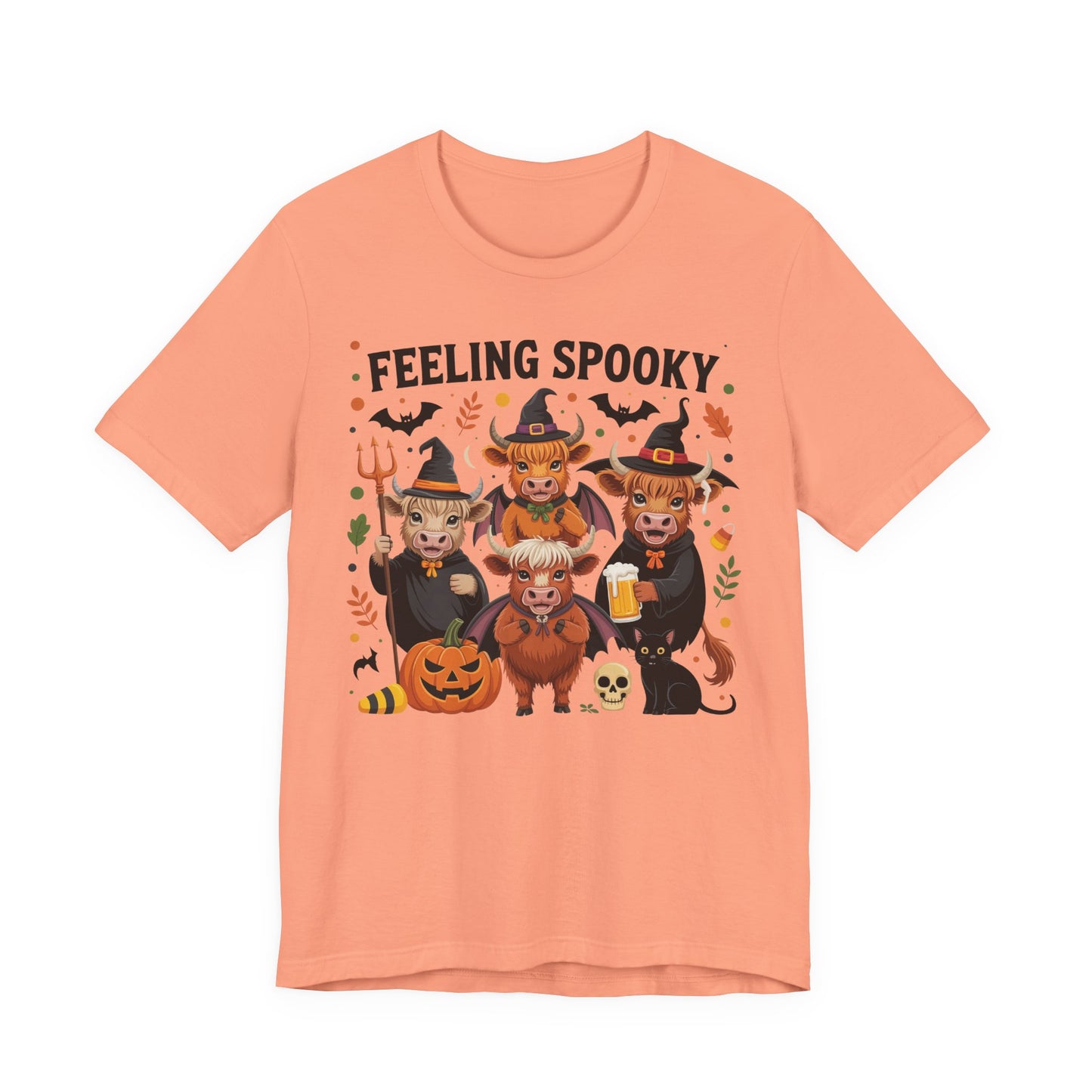 Feeling Spooky Halloween Tee, Unisex Short Sleeve Shirt, Fall Apparel, Halloween Costume, Gift for Pet Lovers