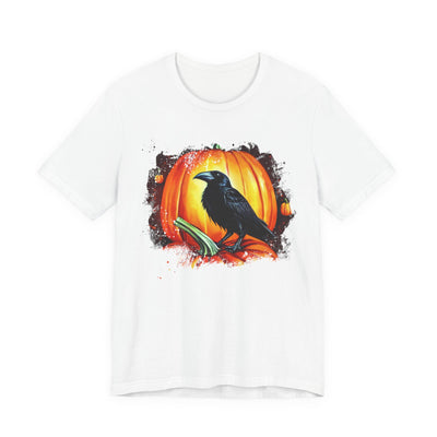 Halloween Raven Terry Crew Tee - Spooky T-Shirt, Unisex Halloween Shirt, Fall Fashion, Pumpkin Lover Gift, Cozy Casual Wear