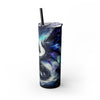 Blue Dragon 20oz Skinny Tumbler With Straw | Fantasy Drinkware, Travel Mug, Gift for Dragon Lovers, Unique Beverage Container