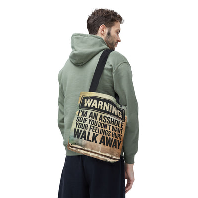 Warning, I'm An Asshole Tote Bag - Humorous Gift, Novelty Bag, Statement Tote, Everyday Use, Unique Gift for Friends