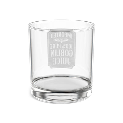 Goblin Juice Apothecary Label Rocks Glass, Unique 10oz Glassware for Halloween Lovers, Witchy Home Bar Decor