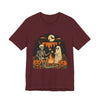 Autumn Campfire Halloween Ghost & Skeleton Tee, Unisex Halloween Shirt, Party T-Shirt, Spooky Season Apparel, Fall Festive Top, Ghoulish Graphic Tee