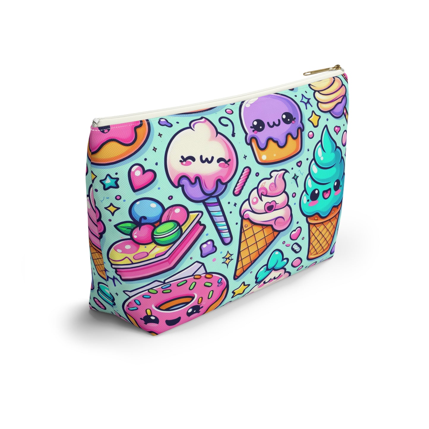 Cute Ice Cream Accessory Pouch - Sweet Treats Makeup Bag, Fun Gift for Snack Lovers, Summer Vibes, Travel Organizer, Birthday Present