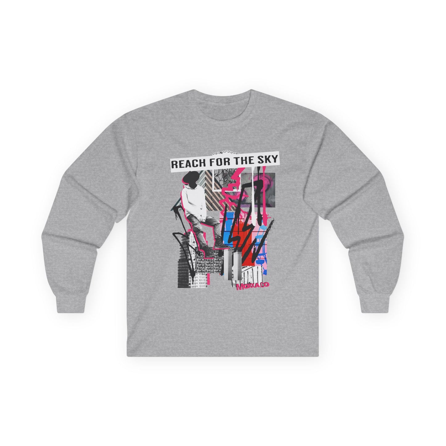 Reach for the Sky Long Sleeve Tee — Retro Skate Graphic Cotton Shirt