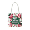 Candy Cane Christmas Tote Bag | Festive Holiday Gift & Shopping Bag