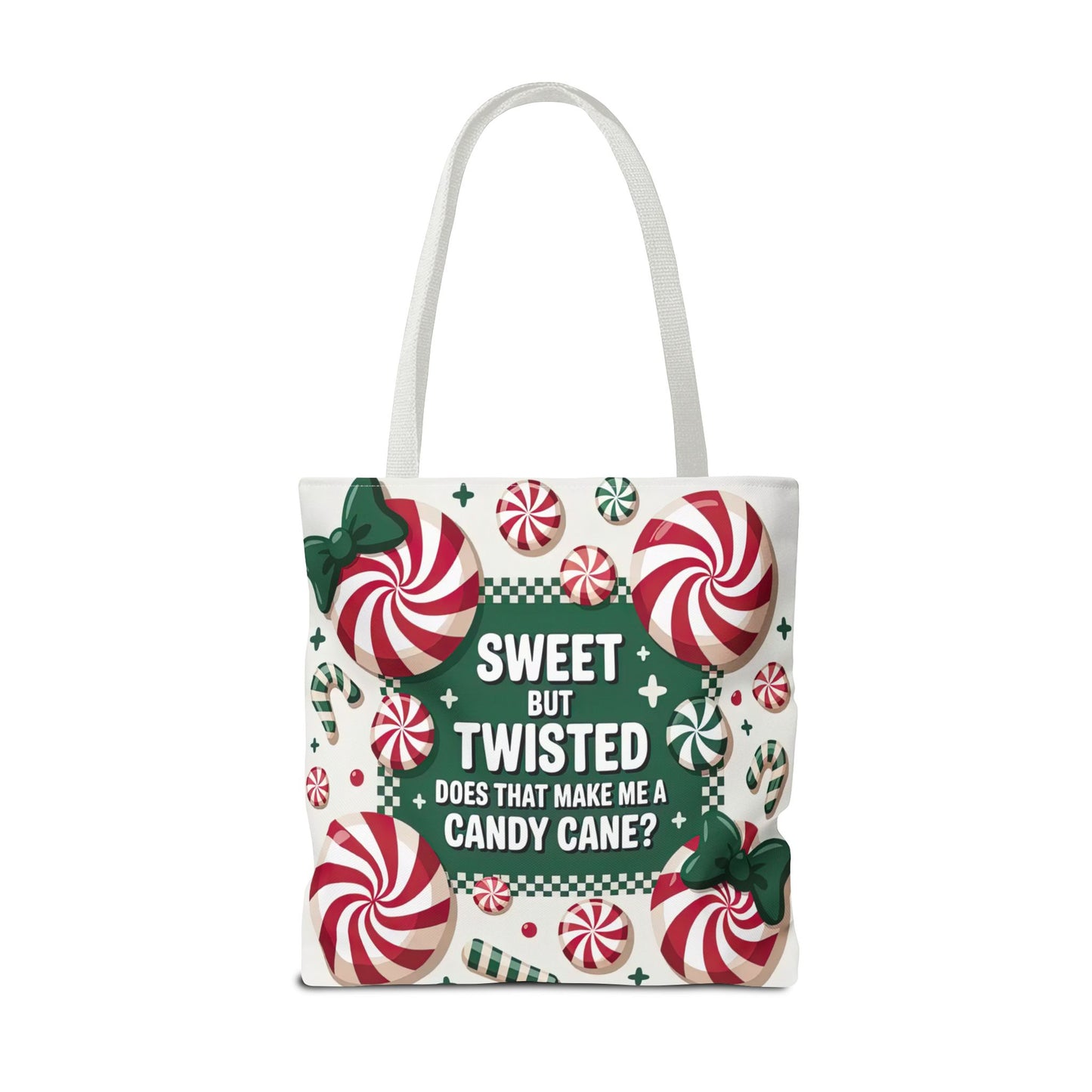 Candy Cane Christmas Tote Bag | Festive Holiday Gift & Shopping Bag