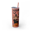 Halloween Cows Themed 20oz Skinny Tumbler With Straw - Perfect for Parties, Gifts, and Fall Celebrations, Cute Designs for Cow Lovers