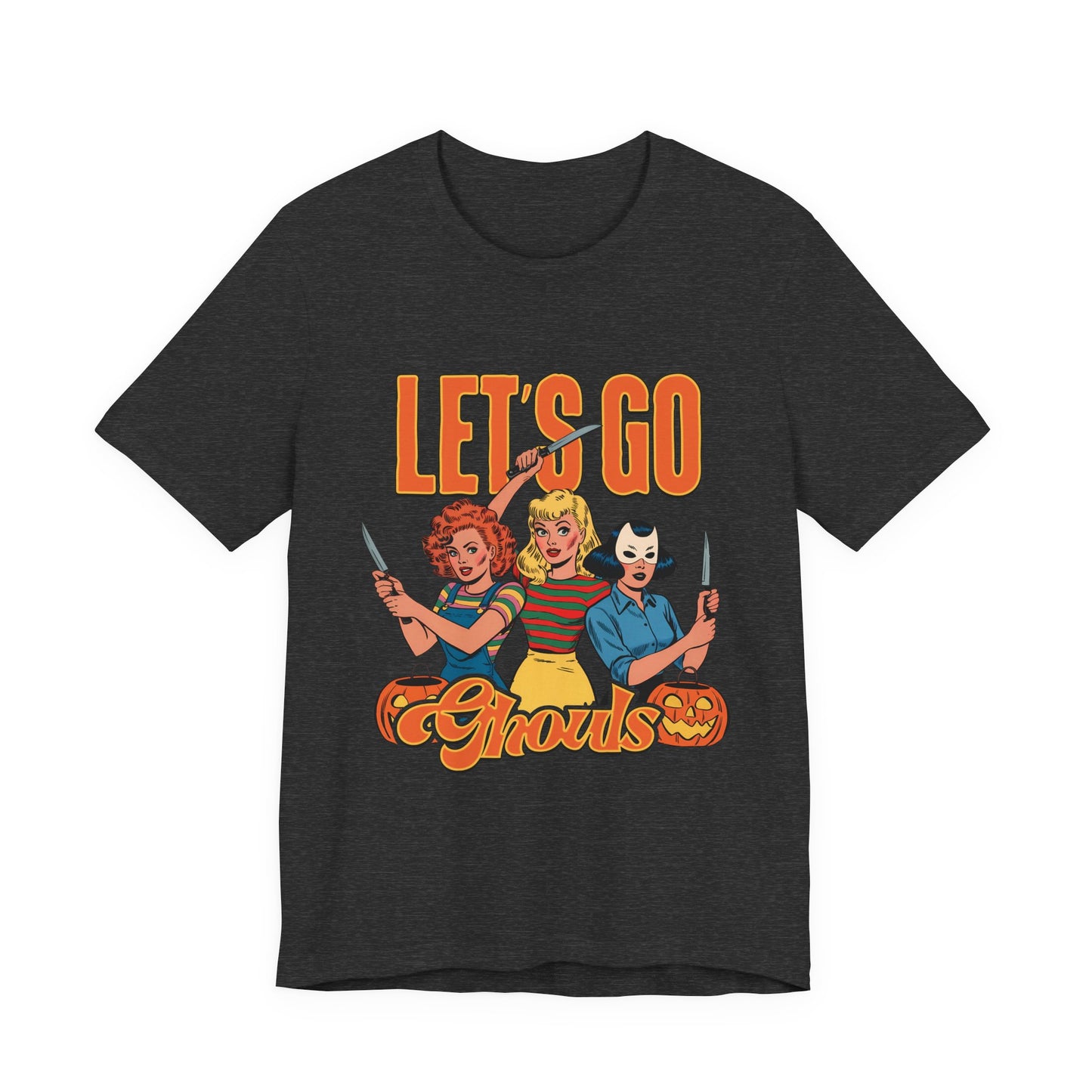 Let's Go Ghouls Halloween Graphic Tee, Unisex Jersey Short Sleeve T-Shirt, Let’s Go Ghouls, Spooky Shirt, Autumn Apparel, Costume Party Top