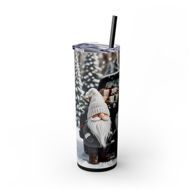 Winter Gnome Christmas 20oz Skinny Tumbler with Straw | Holiday Tumbler Gift For Everyone