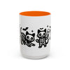 Halloween Cat Accent Coffee Mug, Cute Skeleton Cats Mug, Spooky Gifts, Black Cat Mug for Halloween, Witchy Home Decor