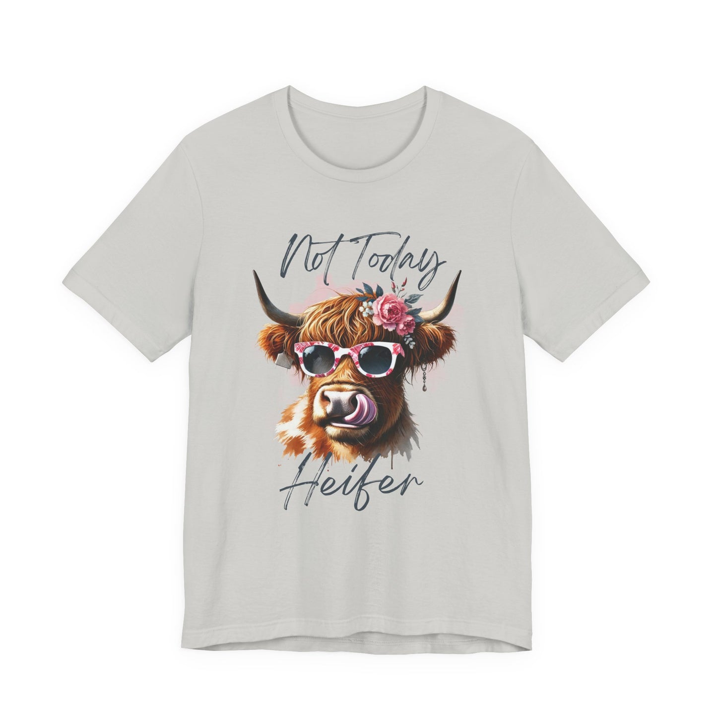 Not Today Heifer Graphic Tee | Unisex Short Sleeve T-Shirt, Funny Cow Tee, Animal Lover Gift, Farmhouse Style Top, Casual Wear, Gift for Him or Her
