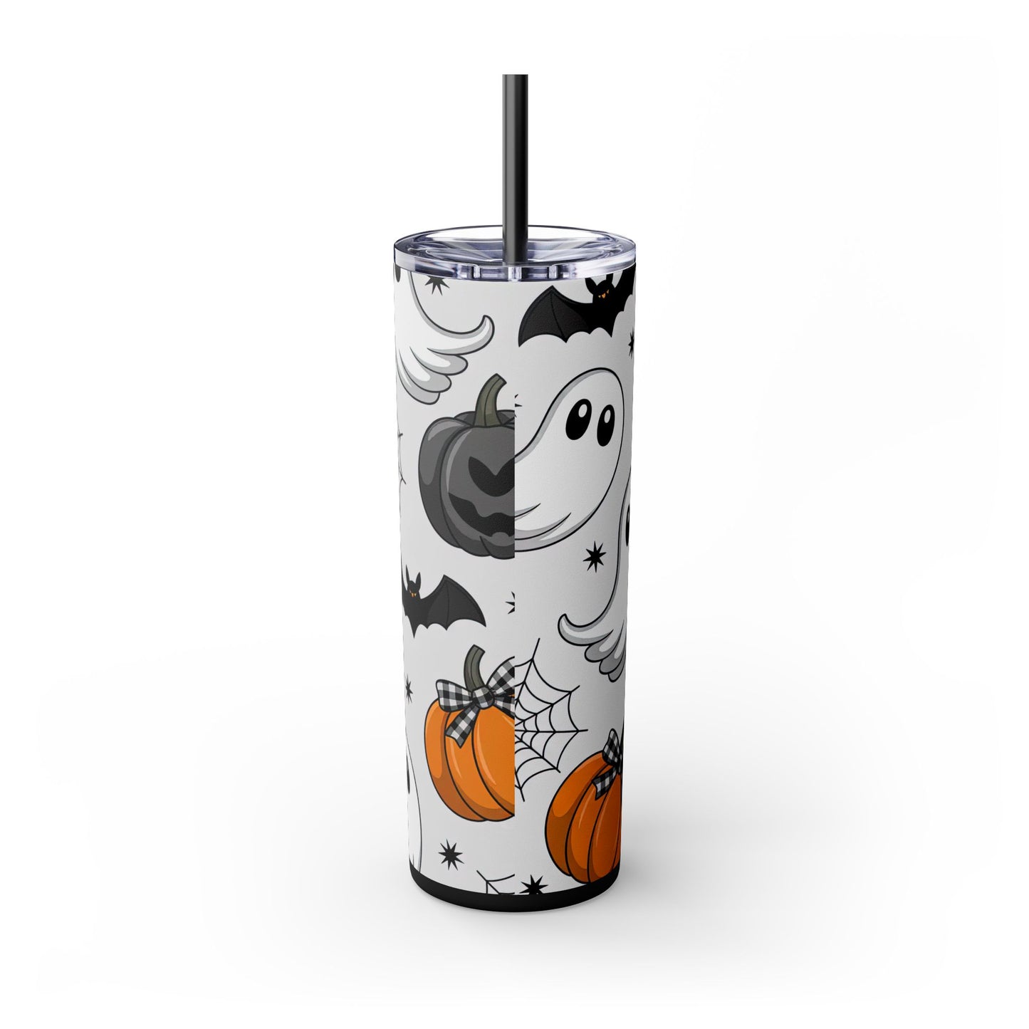 Spooky Halloween 20oz Tumbler With Straw, Ghosts and Pumpkins, Trick or Treat Mug, Fall Party Drinkware, Cute Halloween Accessory