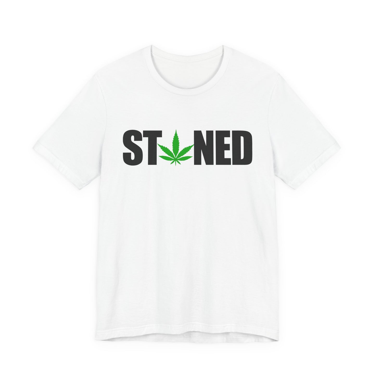 Stoned Pot Leaf Graphic Tee | Unisex Short Sleeve T-Shirt, Relaxed Cannabis Tee, Perfect for Parties, Festivals or Gifts, Fun Comfortable Streetwear For Potheads