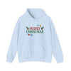 Merry Christmas Holly & Ornaments Hoodie | Christmas Festive Holiday Hooded Sweatshirt